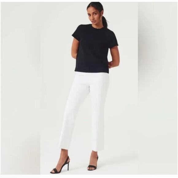 Spanx The Perfect Pant Slim Straight Pull On White Stretch Size M Travel CLASSIC - Picture 5 of 16